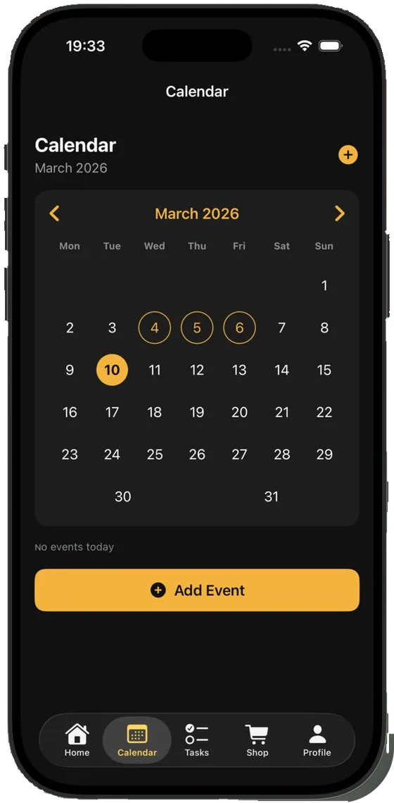 Casidom shared family calendar